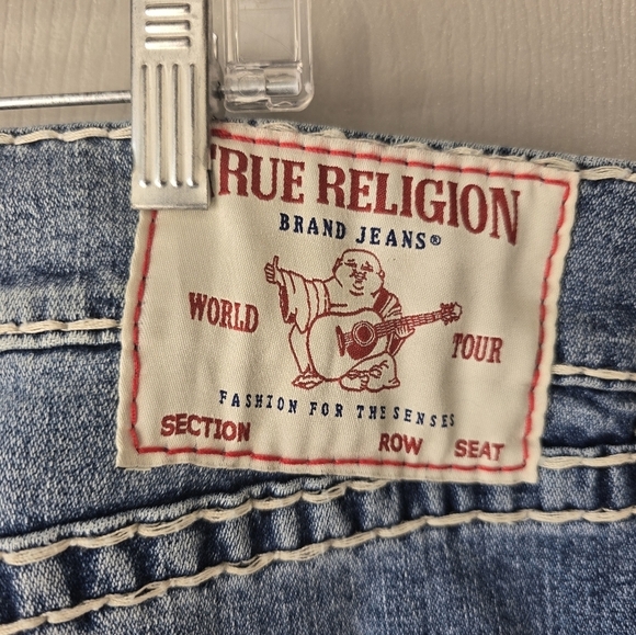 TRUE RELIGION Rocco Relaxed Skinny Mens Jeans Light Blue Size 44 Measured 46x32 - Picture 14 of 15